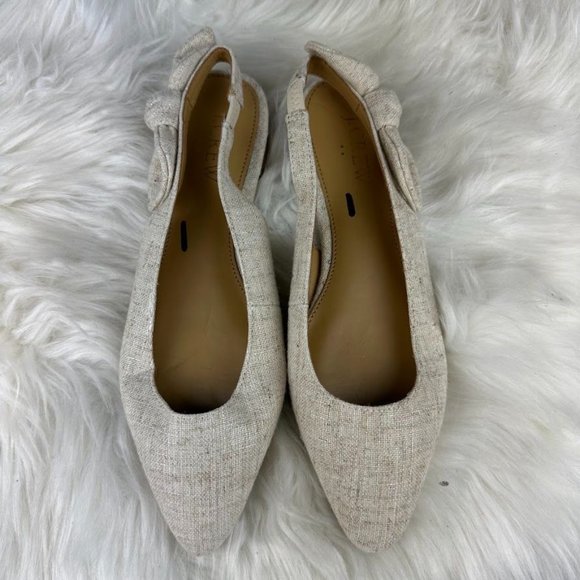 J. Crew Factory Bow-Back Flats in Gold - Picture 2 of 6